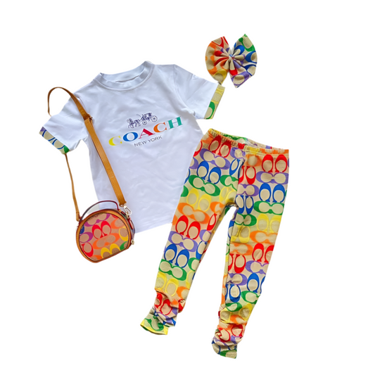 “Rainbow” Stacked pants 4 piece set