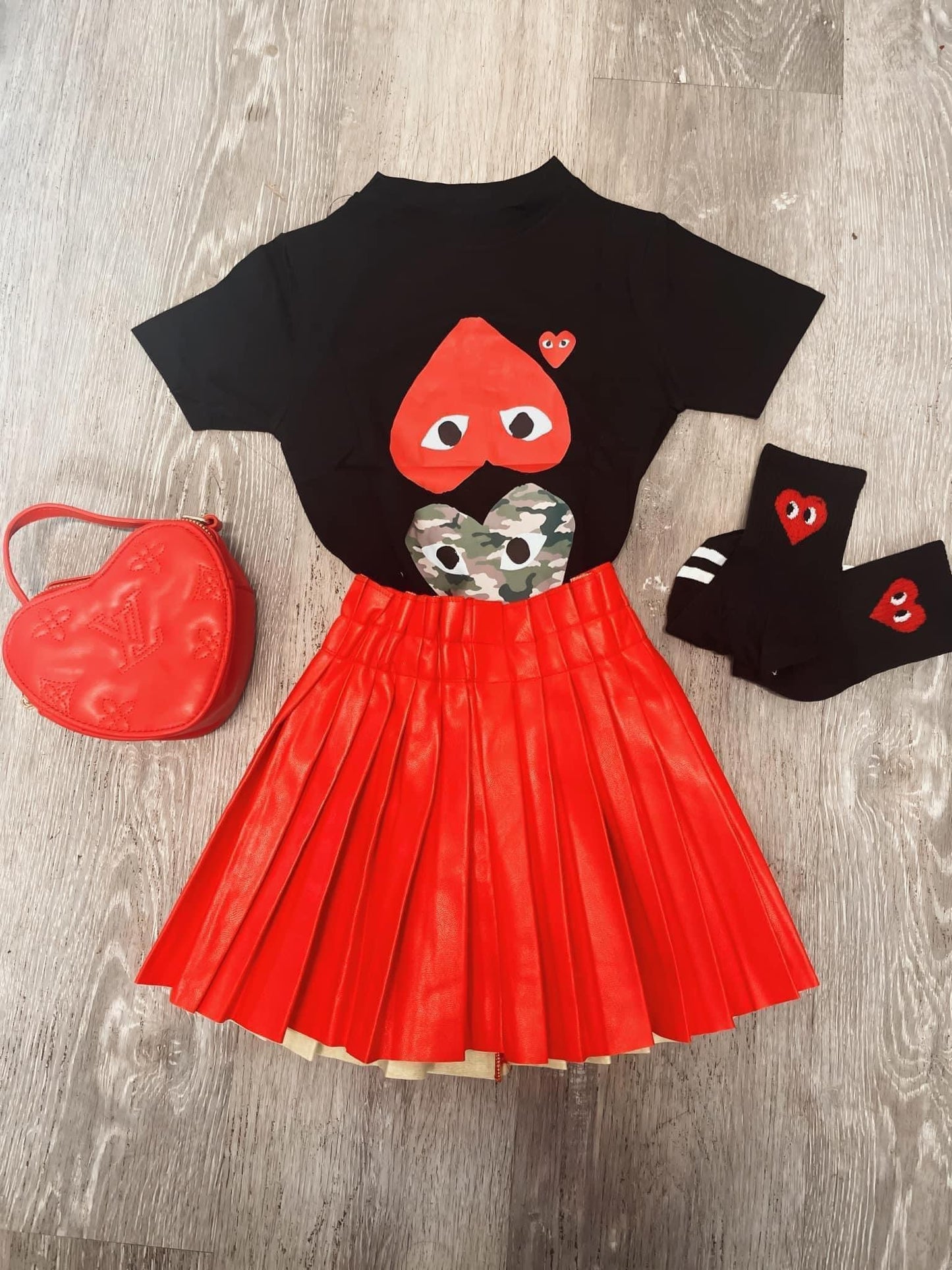 Two Heart Skirt set